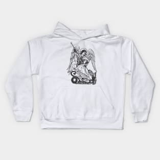 Saint Michael Archangel and the dragon Kids Hoodie